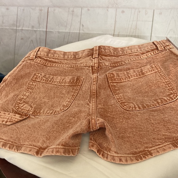 Isabel Maternity Size 8 MIDI Shorts with Side Panels Orange-Brown Peachy Color - Picture 3 of 7